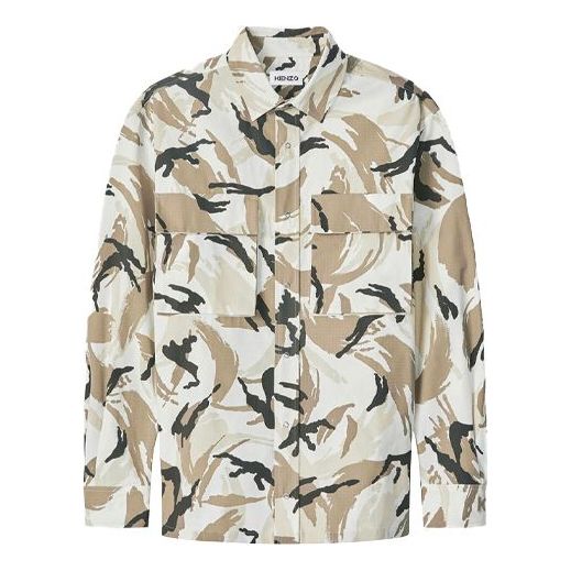 Košeľa KENZO KENZO Loose Long Sleeve Camouflage Shirt Béžová | FB55CH5021PC-02, 0