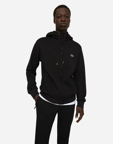 Mikina Dolce & Gabbana Cotton Jersey Zip-up Hoodie Čierna | G9ABITG7F2GB0665, 3