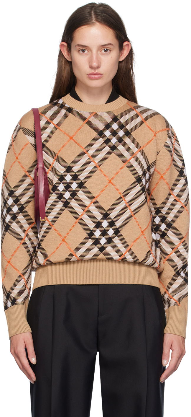 Sveter Burberry Check Sweater Béžová | 8093486