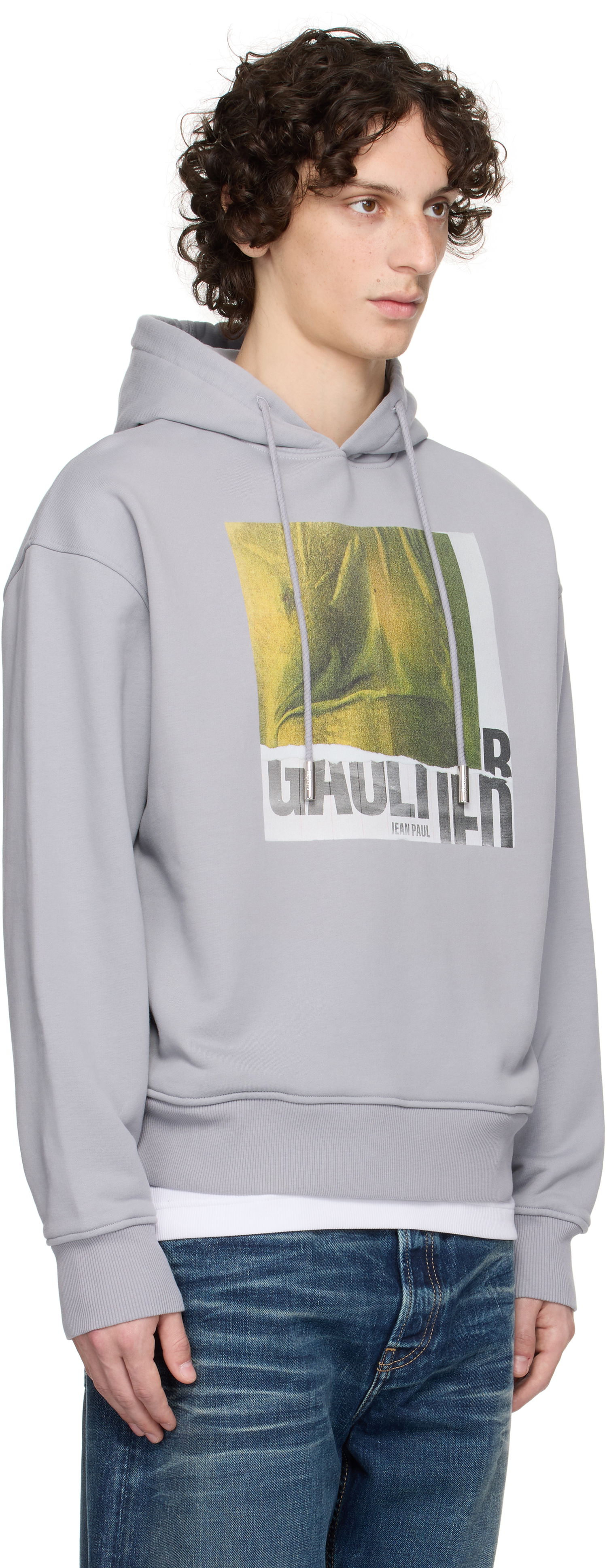 Mikina Jean Paul Gaultier Jean Paul Gaultier Printed Cotton Hoodie Šedá | 25/03-W-TO296-J003-134812, 1