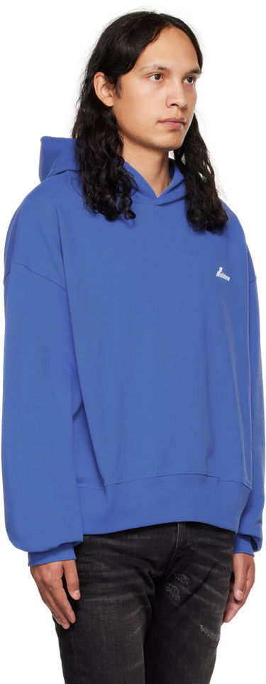 Mikina We11done We11done Lettering Symbol Hoodie Modrá | WD-TH3-22-840-U-BL, 1