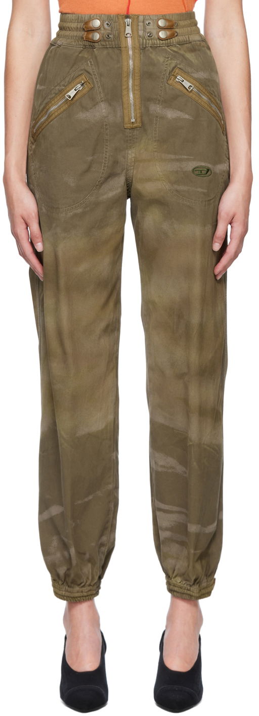 Cargo nohavice Diesel P-Aucuba-Treat Khaki Cargo Trousers Zelené | A06766 0JKKF, 0