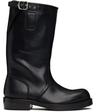 Tenisky a topánky Dries Van Noten Dries Van Noten Leather Biker Boots Čierna | 252-021700-105, 0