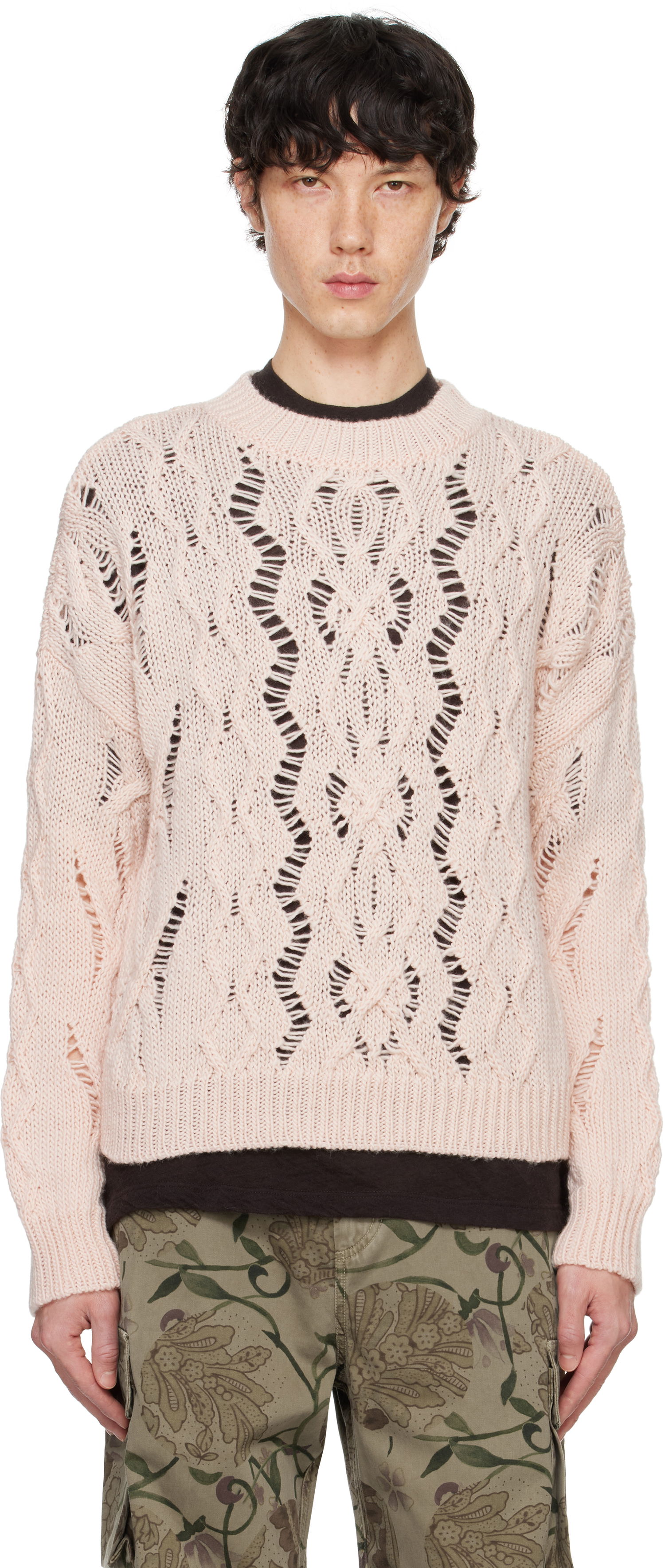 Sveter OUR LEGACY Cable Knit Roundneck Sweater Ružová | M4243CSD, 0