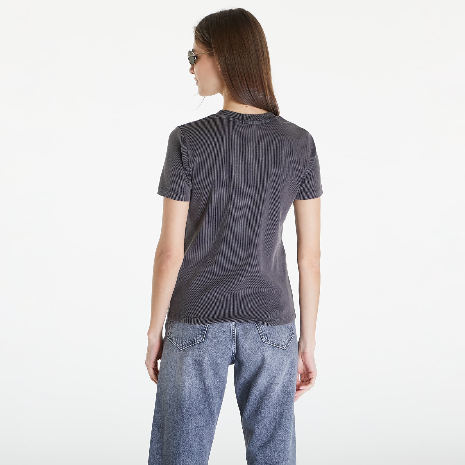Jeans Label Washed Rib Slim Short Sleeve Tee