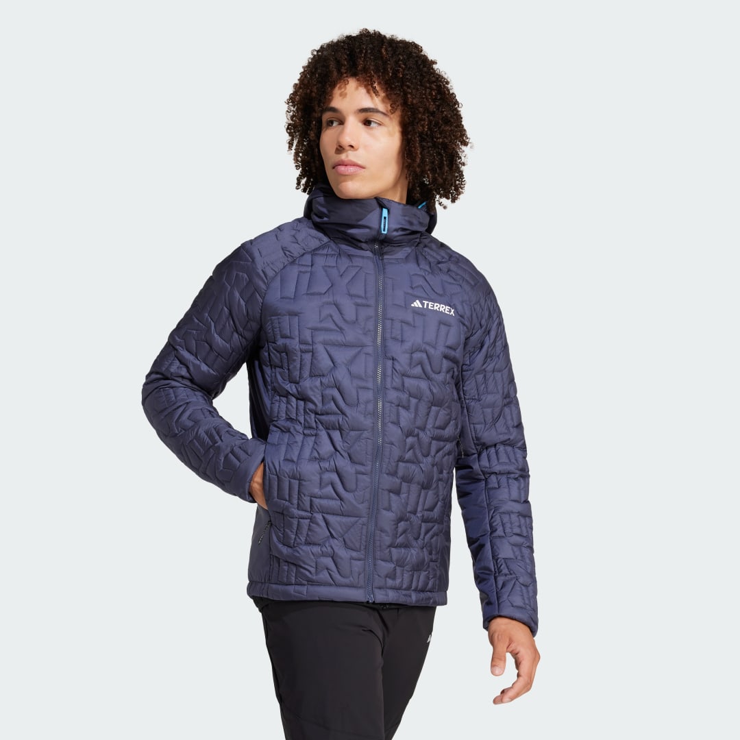 Prešívaná bunda adidas Performance Xperior PrimaLoft Loose Fill Insulated Hooded Jacket Modrá | JI8572, 1