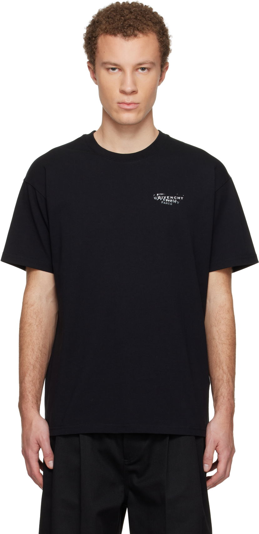 Tričko Givenchy 'GIVENCHY' Stamp Print T-shirt Čierna | BM71NK3YSA001