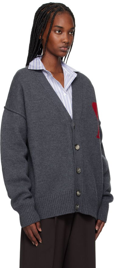 Sveter AMI Cardigan Šedá | BFUKC006.018, 1