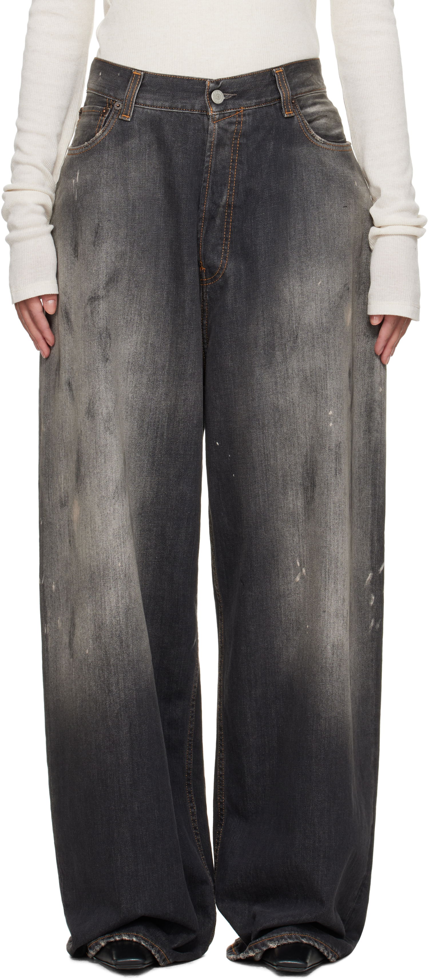 Džínsy Acne Studios Acne Studios Super Baggy Fit Jeans Šedá | A00514-, 0