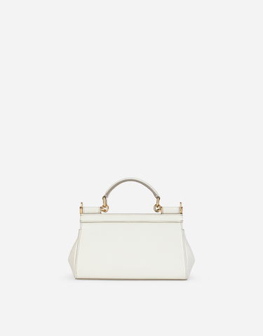 Kabelka Dolce & Gabbana Dolce & Gabbana Sicily Small Dauphine Leather Top Handle Bag Biela | BB7116B100180001, 3