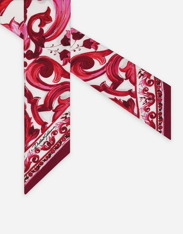 Šál Dolce & Gabbana Majolica-Print Silk Twill Headscarf Červená | FS215AGDAOYHE3OO, 1