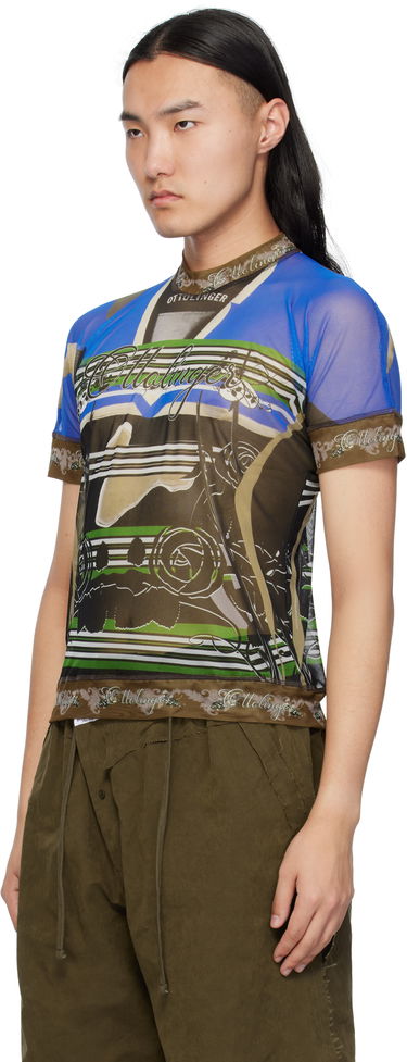 Tričko Ottolinger Ottolinger Printed Mesh T-Shirt Modrá | 101-100501-01, 3