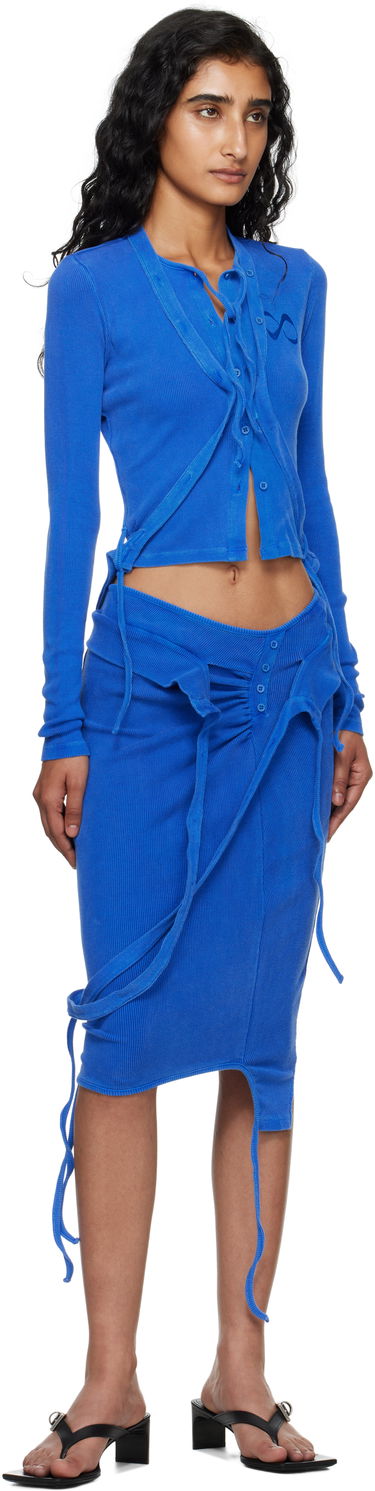 Sukňa Ottolinger Ottolinger Rib Midi Skirt Modrá | 104-301804-02, 3