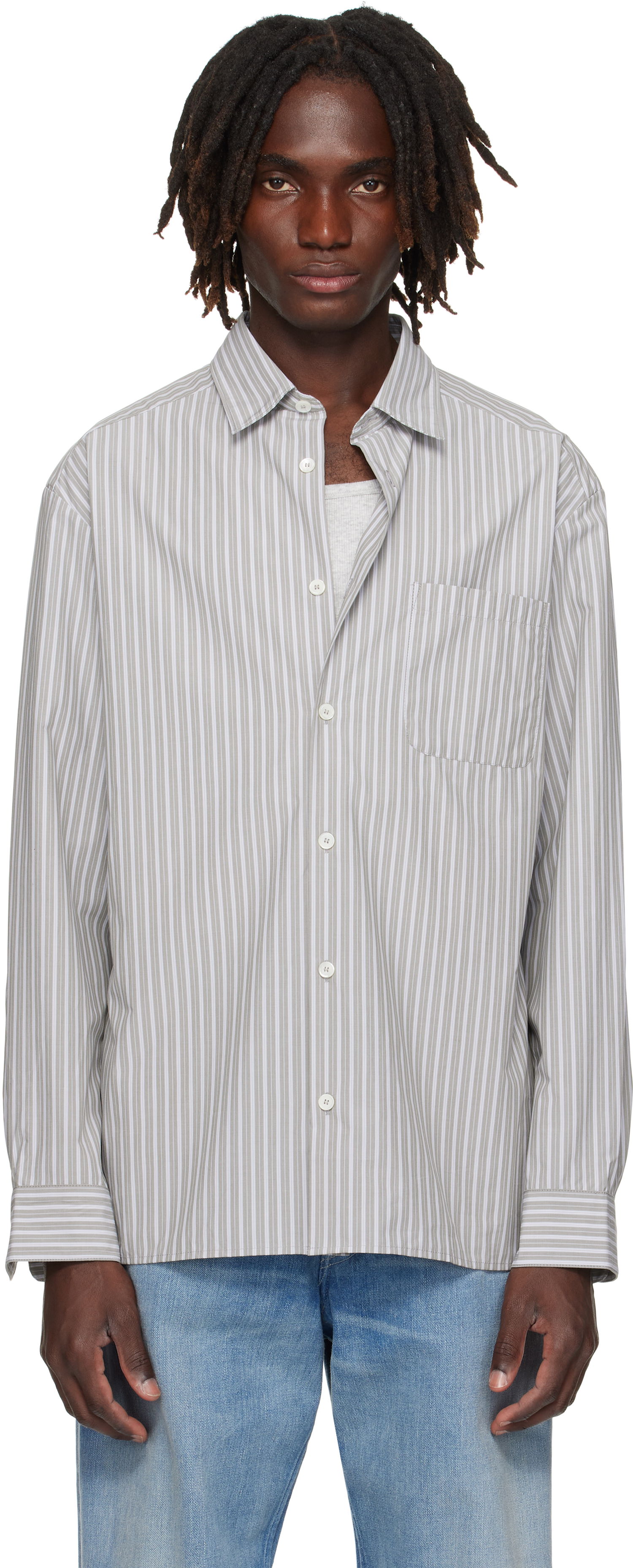 Košeľa A.P.C. A.P.C. Malo Striped Shirt Šedá | COHJJ-H12532, 0
