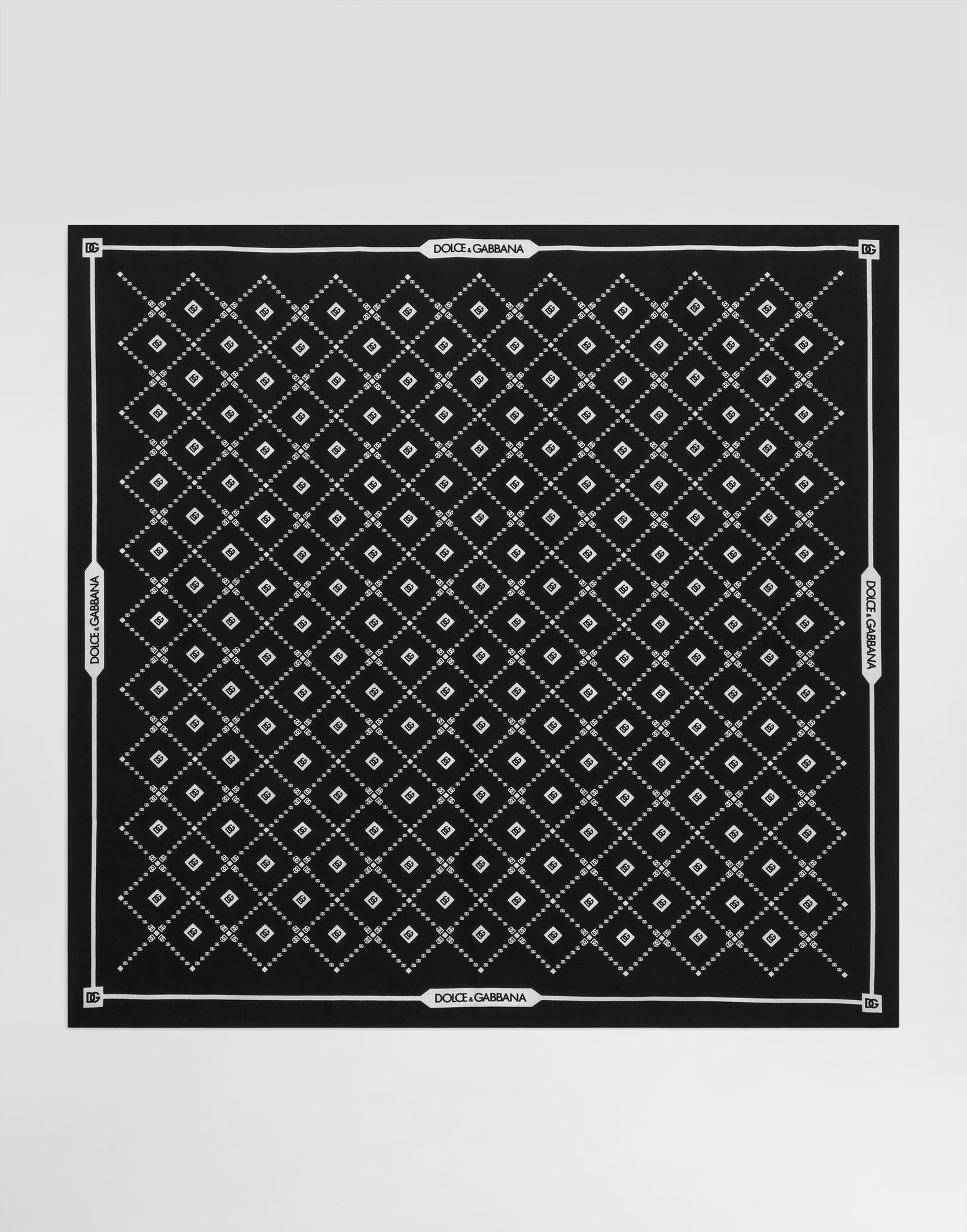 Šál Dolce & Gabbana Dolce & Gabbana Silk Twill Scarf with Micro-Logo Print Čierna | GQ348EG0WUUHH8TA, 0