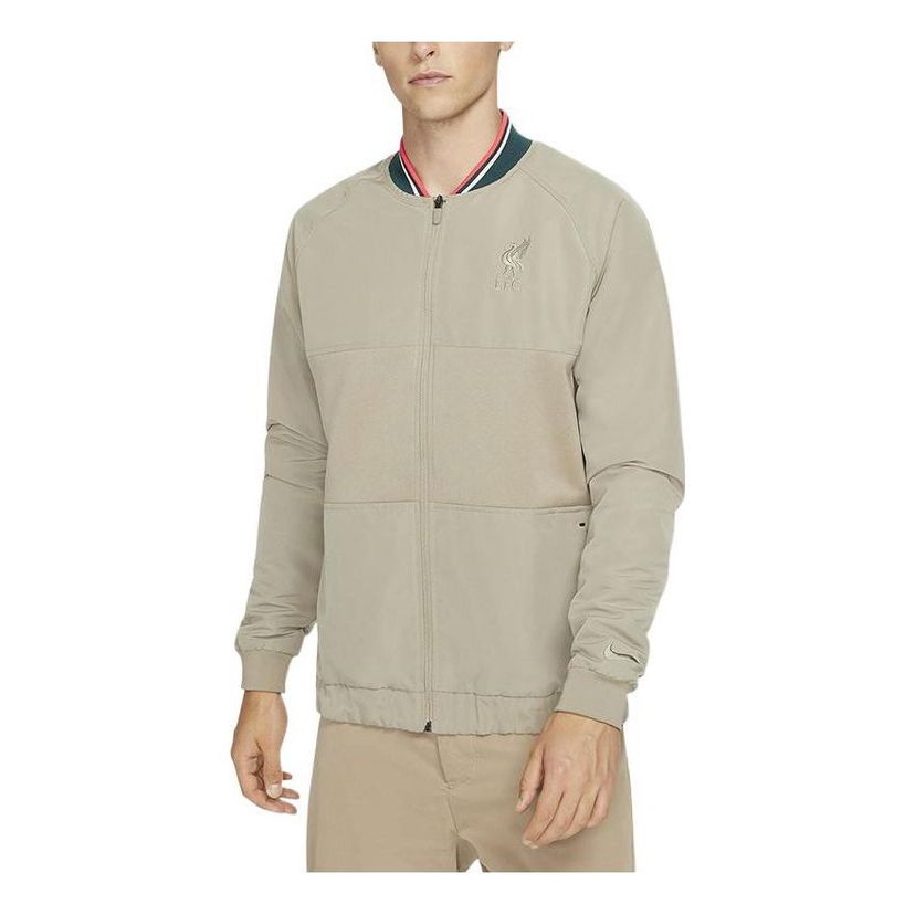 Bomber bunda Nike Liverpool FC Knit Baseball Collar Training Jacket Béžová | DA9764-391