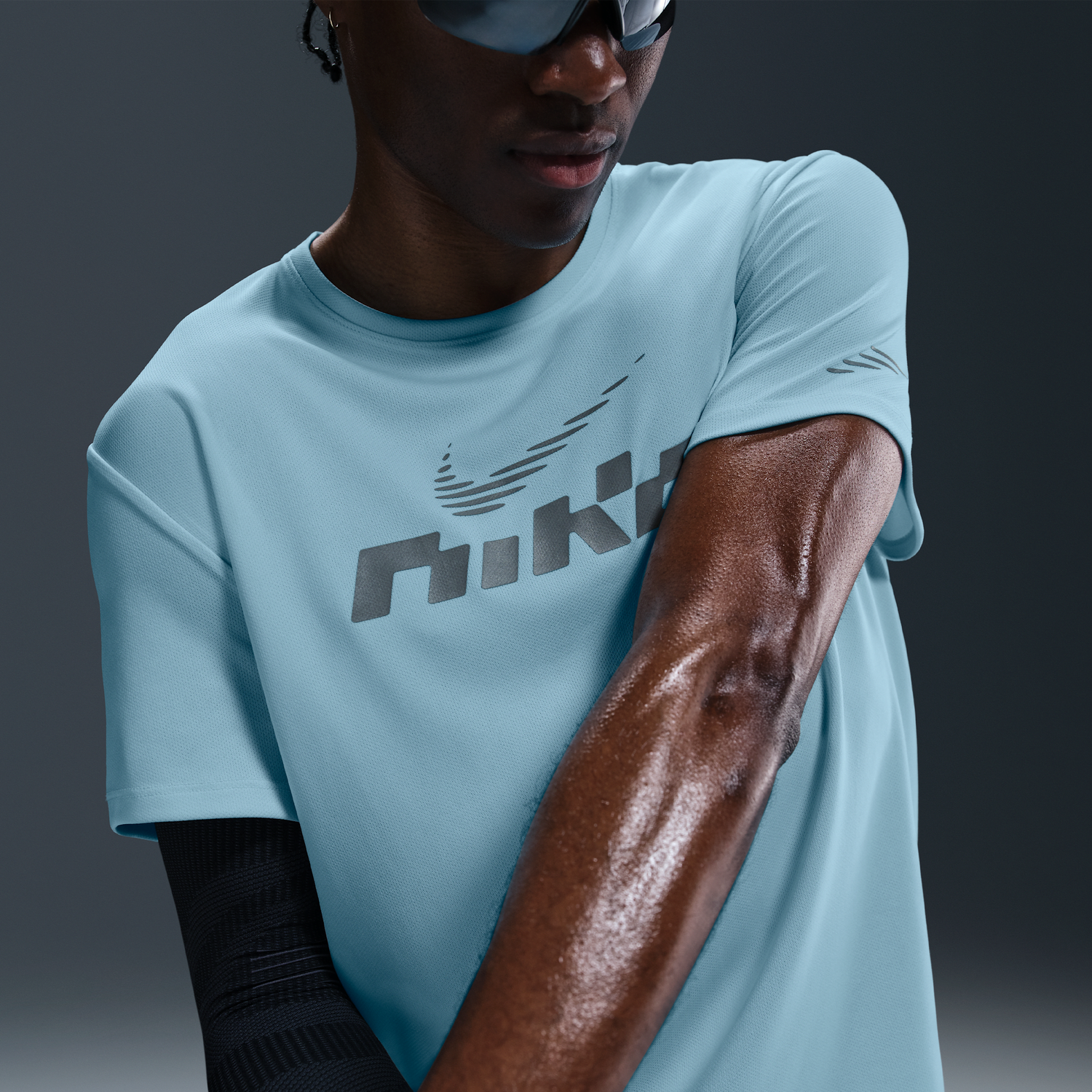 Tričko Nike Miler Flash Dri-FIT UV Short-Sleeve Running T-Shirt Modrá | IB4127-474, 1