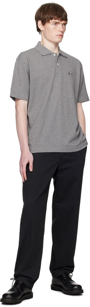Polo tričko MAISON KITSUNÉ Maison Kitsuné Fox Head Patch Polo Šedá | PM00210KP0001, 3