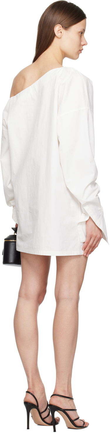 Šaty Balmain Balmain Open Neck Asymmetric Shirt Minidress Biela | EF1R9269CF73, 2