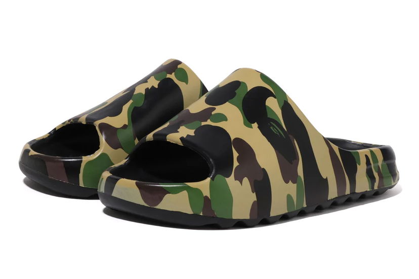 Tenisky a topánky BAPE Bape 1st Camo Slide Sandal Yellow Zelené | 1K20191013-YEL