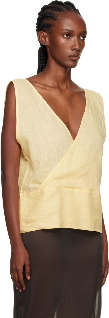 Tielko Baserange Baserange Garlin Wrap Linen Top Žltá | TSGA-FL-AU25, 1