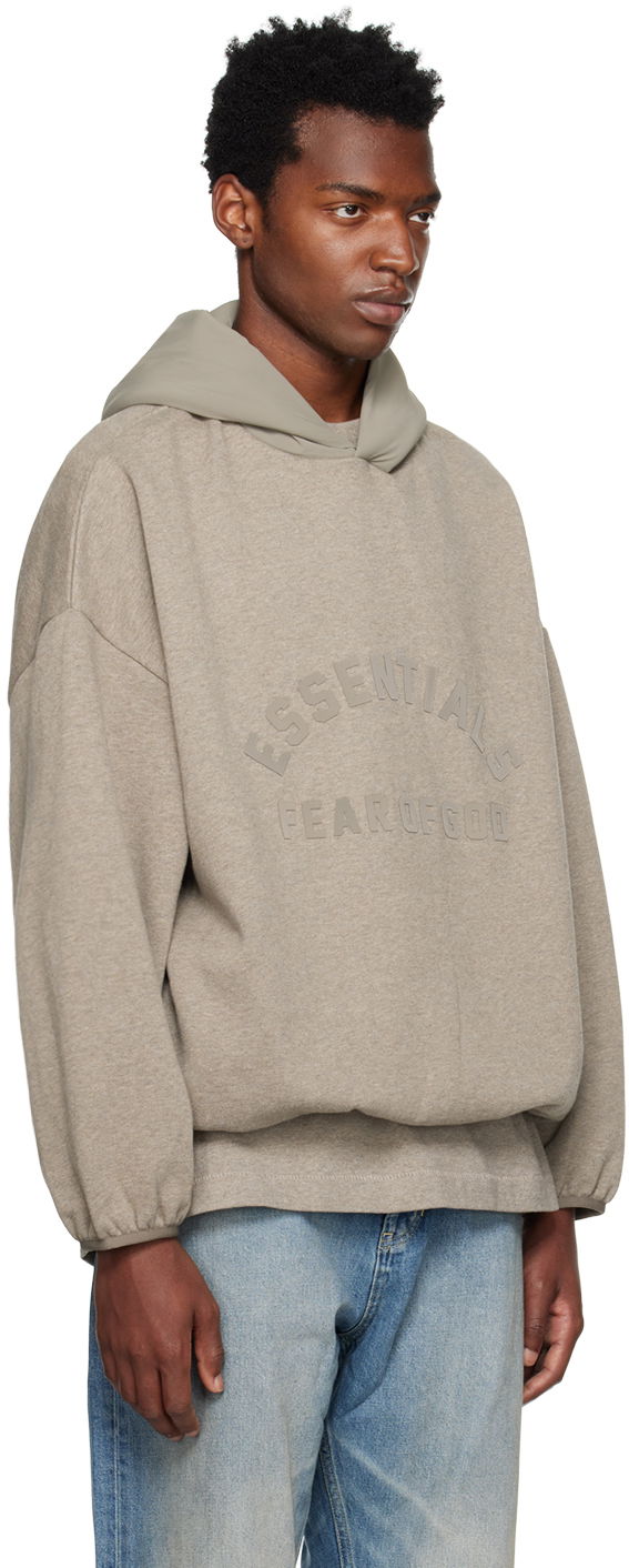 Core Collection Nylon Fleece Hoodie Heather Grey/Dust