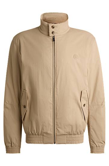 Bomber bunda BOSS Double B Monogram Cotton-Blend Jacket Béžová | 50531233, 0