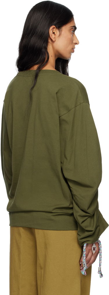 Mikina Dries Van Noten Dries Van Noten Pleated Sleeves Sweatshirt Zelené | 252-011110-2603, 2