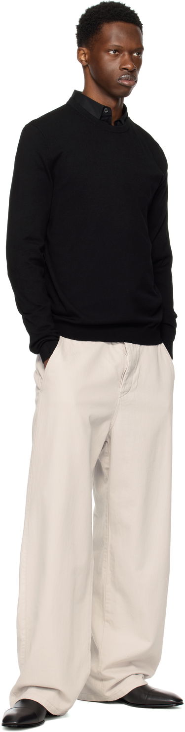 Sveter BOSS Crew Neck Soft Yarn Sweater Čierna | 50532074, 4