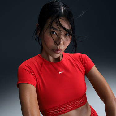 Crop Top Nike Dri-FIT Nike Pro Short Sleeve Crop Top Červená | HM6369-657, 0