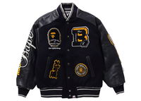 BAPE Bape Patch Varsity Jacket Navy