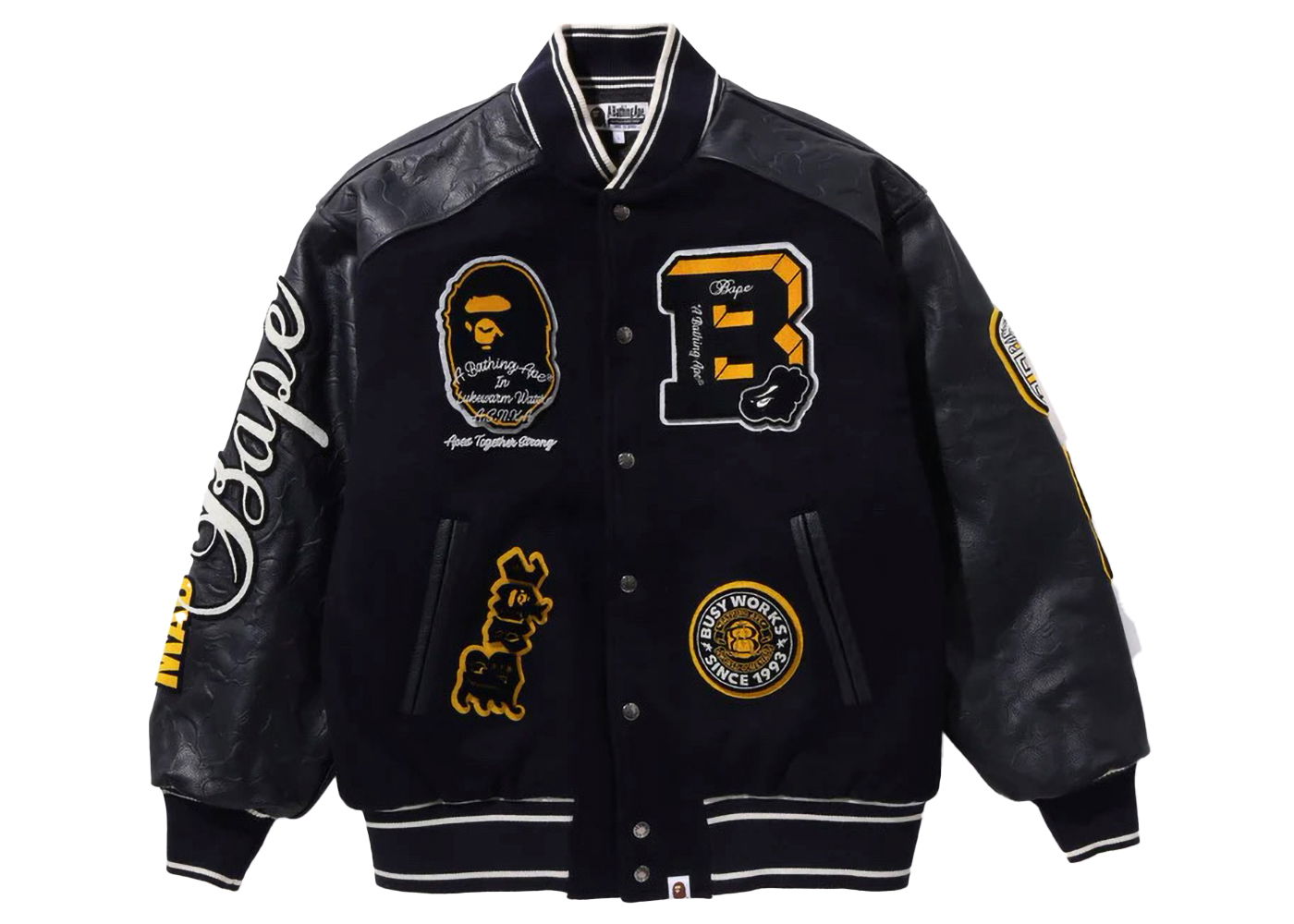Bunda BAPE BAPE Bape Patch Varsity Jacket Navy Navy | 1J80-141-058, 0