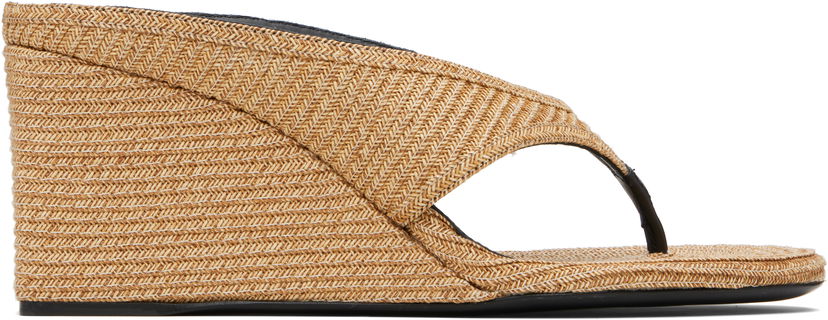 Tenisky a topánky Alaïa ALAÏA Cube Thong Mule Wedge Sandals Béžová | AA3M105TK054