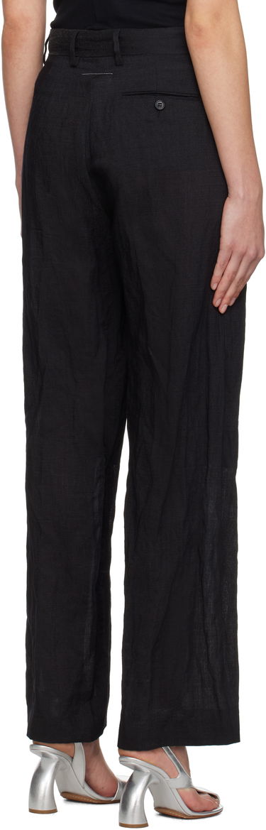 Nohavice Maison Margiela MM6 Maison Margiela Crinkled Metallic Tailoring Trousers Čierna | S52KA0521 M35253, 2
