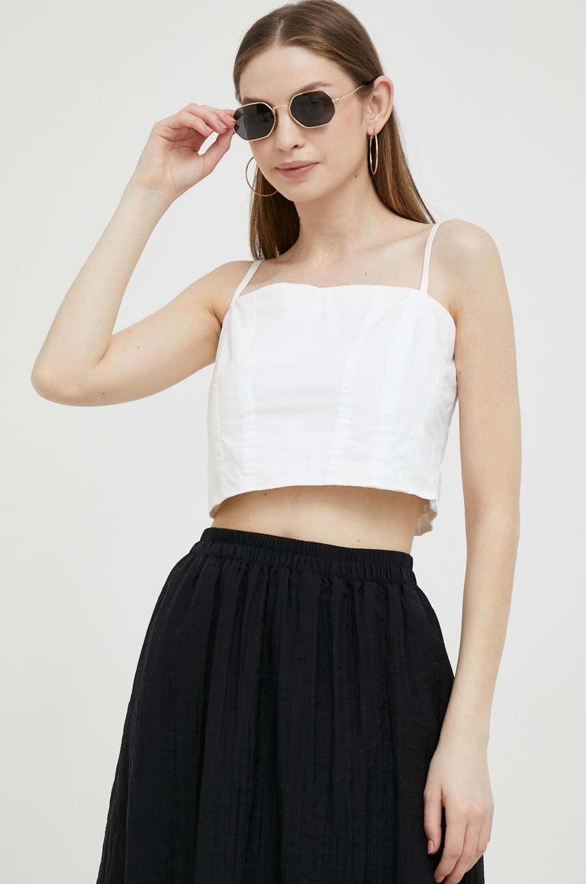 Crop Top DKNY Poplin Crop Top Biela | E3DM0S08, 0