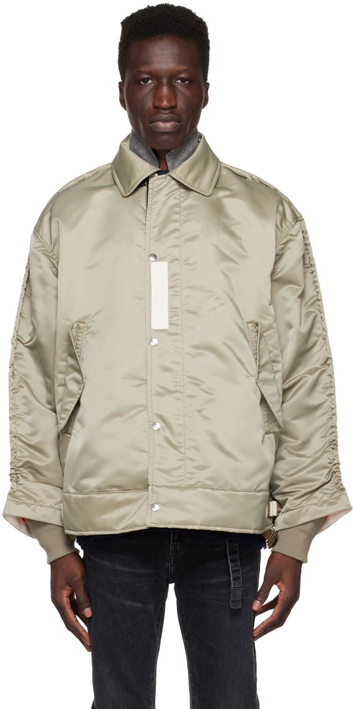Bomber bunda sacai Sacai Cinch Strap Bomber Jacket Béžová | 23-02992M