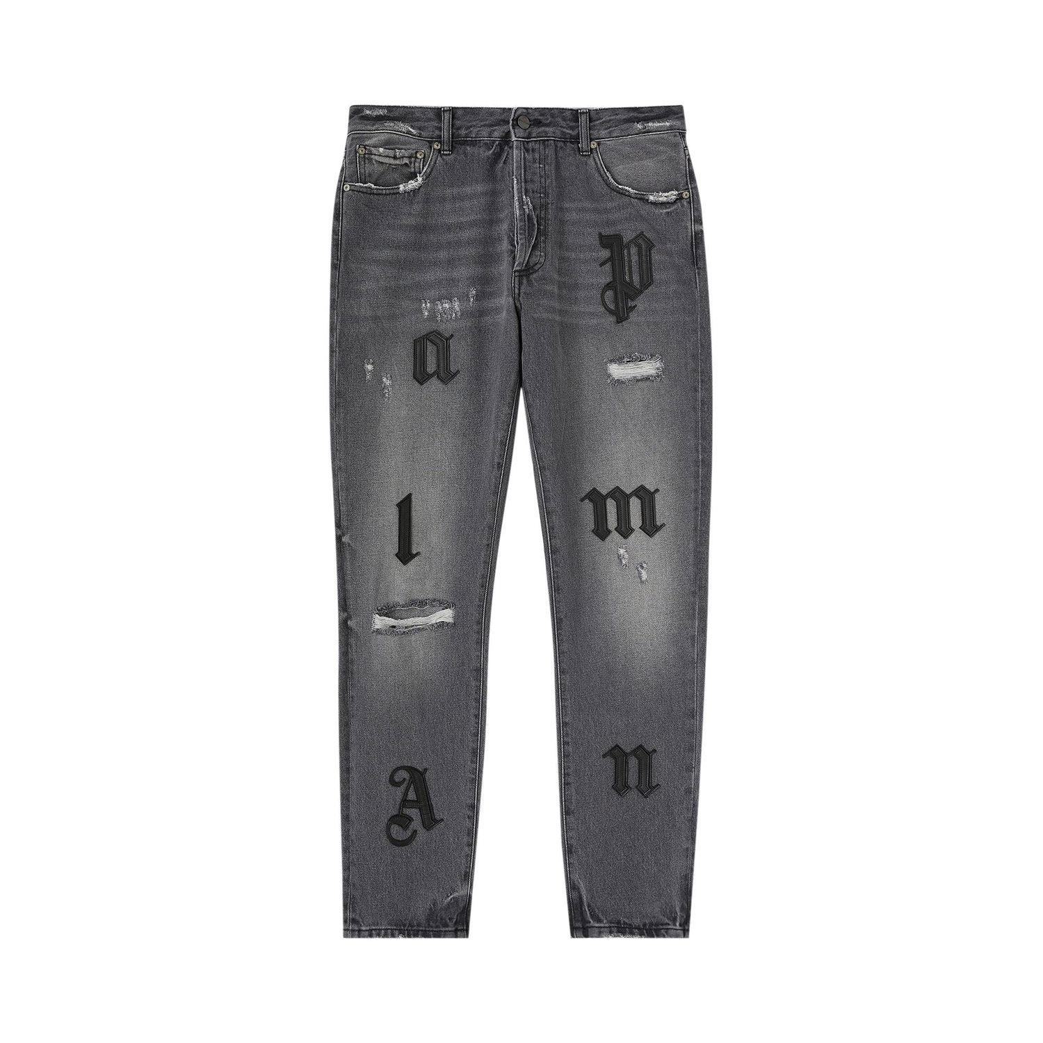 Džínsy Palm Angels Logo Classic 5 Pocket Jeans Šedá | PMYA033F22DEN0050610, 1