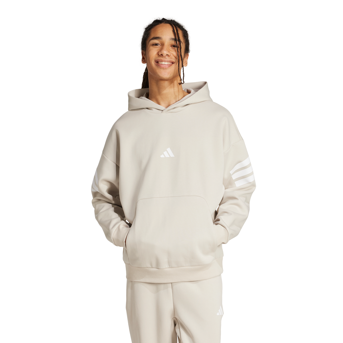 Mikina adidas Originals Men's Fleece Hoodie Béžová | JW7099, 0