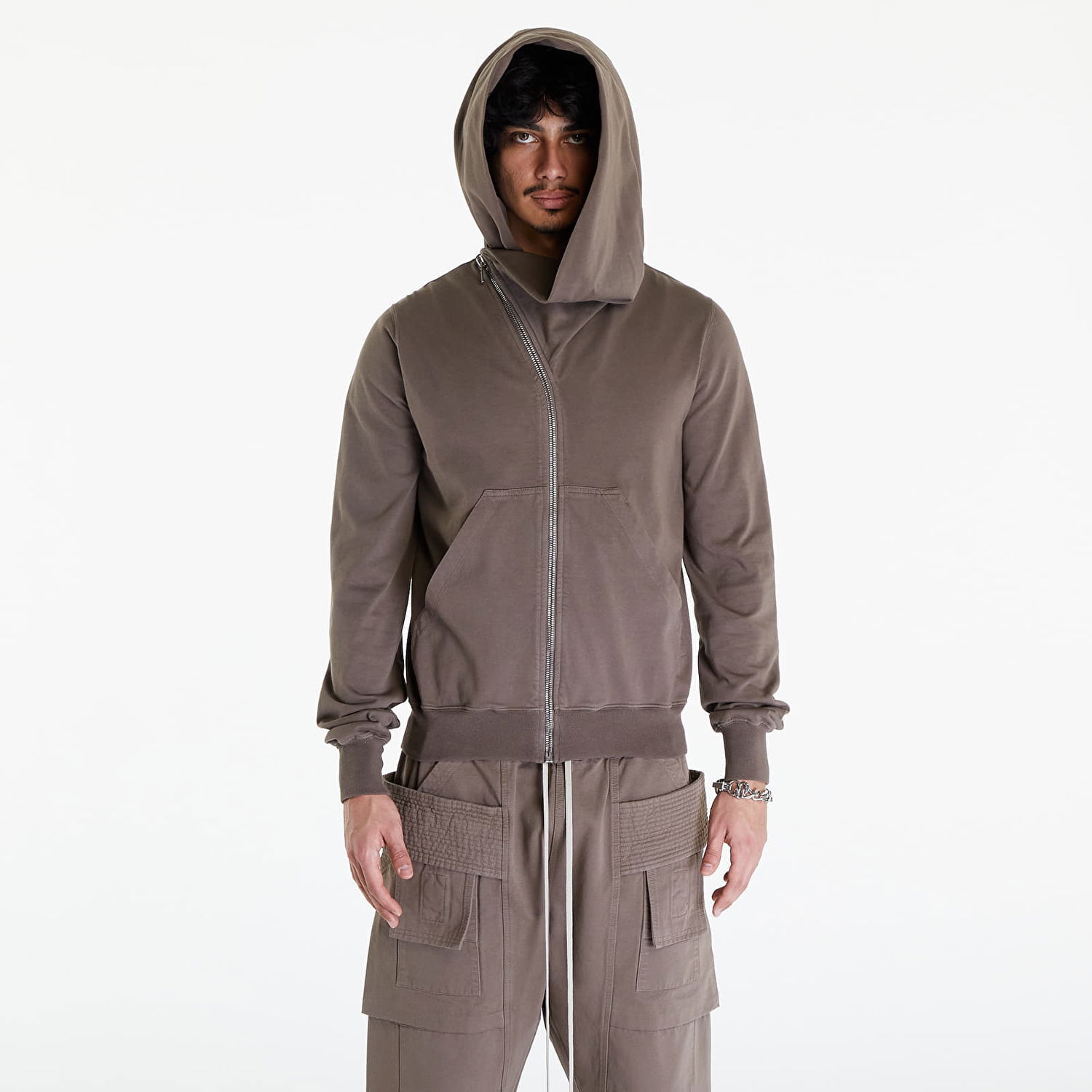 Mikina Rick Owens DRKSHDW Mountain Hoodie Dust Hnedá | DU01D1286 RIG 34, 0