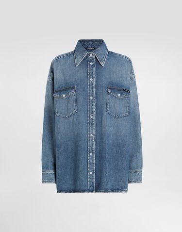 Košeľa Dolce & Gabbana Dolce & Gabbana Oversize Denim Shirt Modrá | F5T15DG8MM1S9001, 0