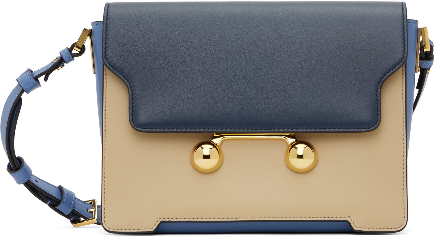 Taška cez rameno Marni Marni Trunkaroo Medium Leather Shoulder Bag Béžová | SBMP0195U1 P6948, 0