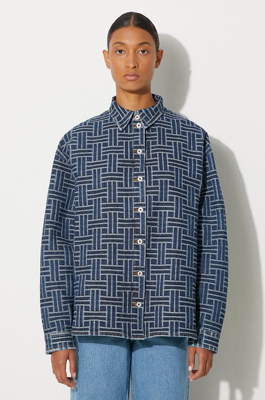 Košeľa KENZO Dropped Shoulders Shirt Relaxed Modrá | FE62DC2476J3.DS, 0
