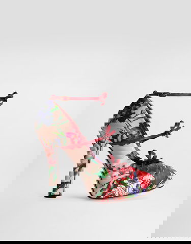 Doplnky Dolce & Gabbana Dolce & Gabbana Floral Print Satin Slingback Pumps Rôznofarebný | CD1944A9Q72H25PR, 0