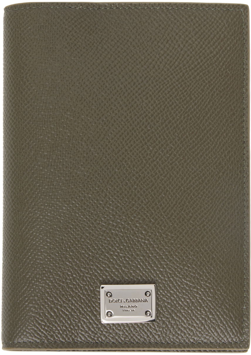 Peňaženka Dolce & Gabbana Taupe Logo Plaque Passport Holder Zelené | BP2215AG219, 0