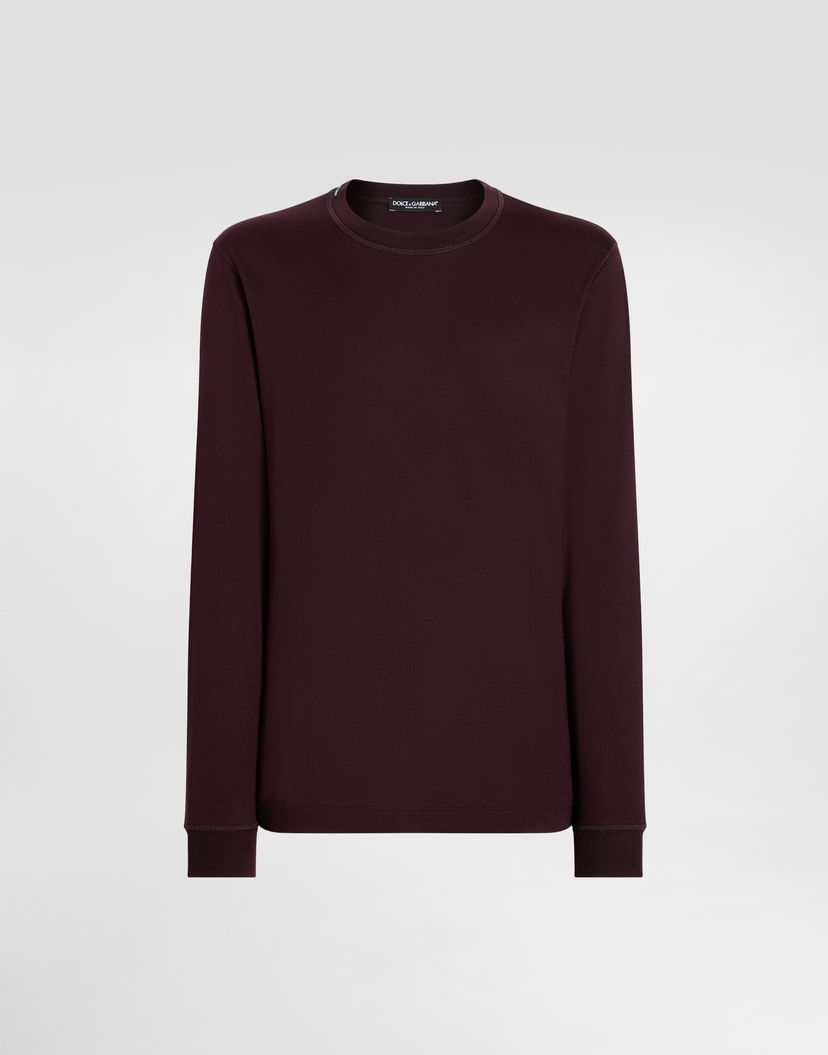 Tričko Dolce & Gabbana Dolce & Gabbana Men's Cotton Long Sleeve T-Shirt Vínová | G8SX5TFU7EQM2762