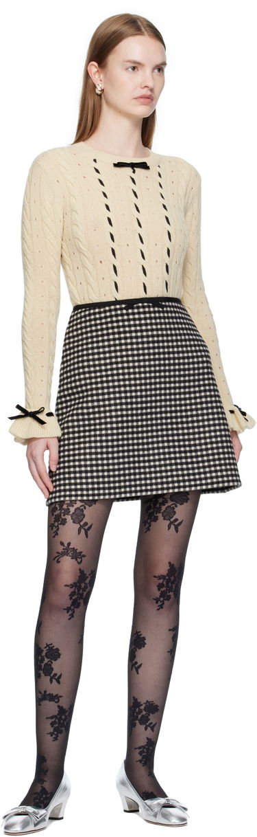 Sveter Valentino Valentino Virgin Wool Sweater with Bows Béžová | 7B3KC66Z9K9, 4
