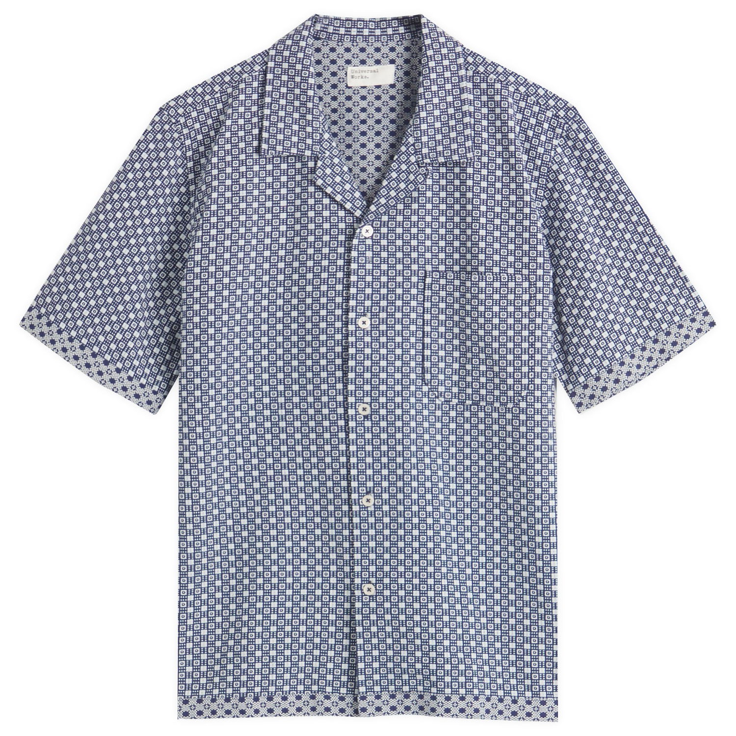 Košeľa Universal Works Universal Works Tile Dean Road Shirt, Size Large Modrá | 32654-NVY, 1