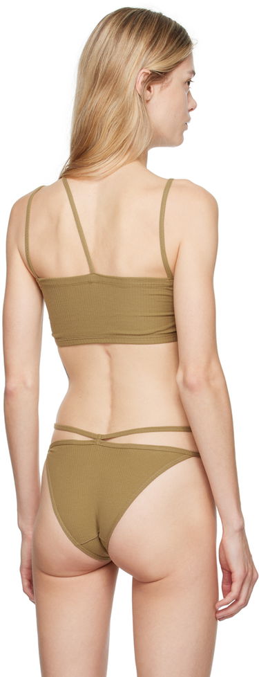 Plavky Baserange Baserange Nida Ribbed Asymmetrical Bra Hnedá | BRNI-RB-AU24, 2