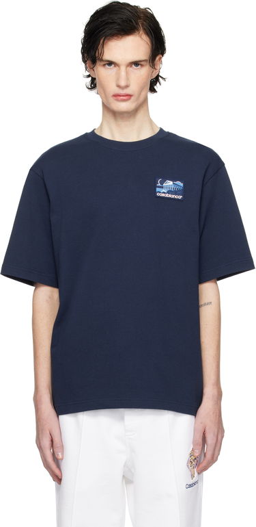Tričko Casablanca Temple Patch T-Shirt Navy | MPS25-JTS-027-01, 0