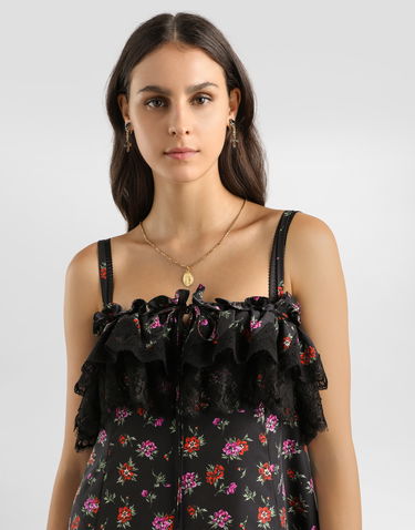 Šaty Dolce & Gabbana Dolce & Gabbana Floral-print Habotai Long Dress Rôznofarebný | F60HGTIS10WHN5XS, 3